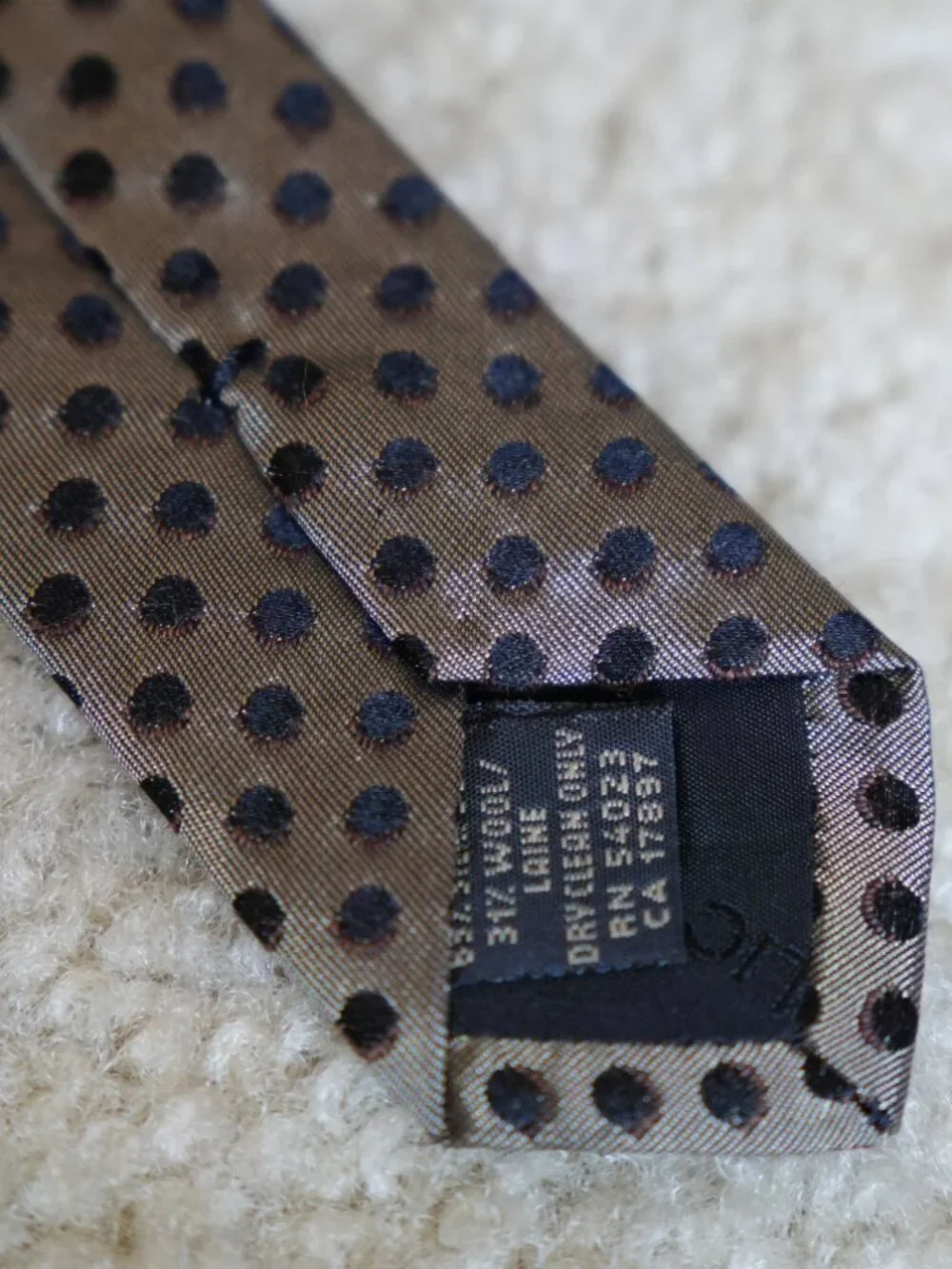 Men's Black & Grey Dotted Silk & Wool Banana Republic Tie